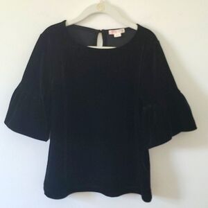 Crewcuts by Jcrew velvet fluttered sleeve top